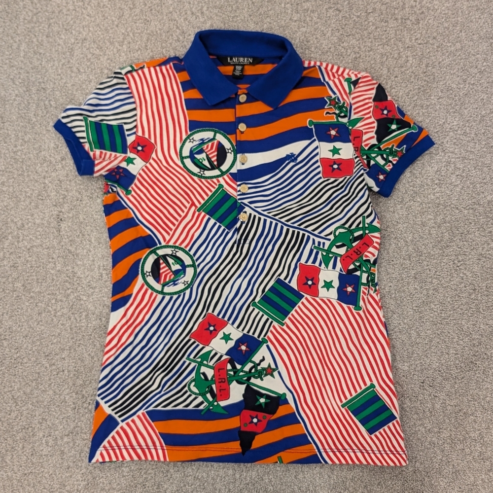 EUC Women's Ralph Lauren Multicolor Striped Polo Shirt